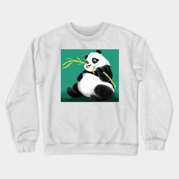 Fat Panda Crewneck Sweatshirt by PandaBoxArt